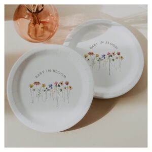 Colorful Wildflower Baby In Bloom Baby Shower Paper Plates