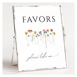 Colorful Wildflower Baby Shower Favors Sign