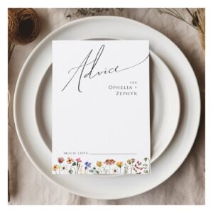 Colorful Wildflower Wedding Advice Card