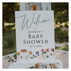 Colorful Wildflower Welcome Baby Shower Foam Board