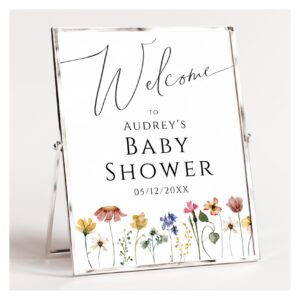 Colorful Wildflower Welcome baby Shower Sign