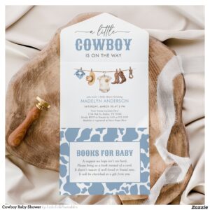 Cowboy Baby Shower All In One Invitation