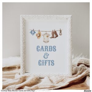 Cowboy Baby Shower Cards and Gifts Sign