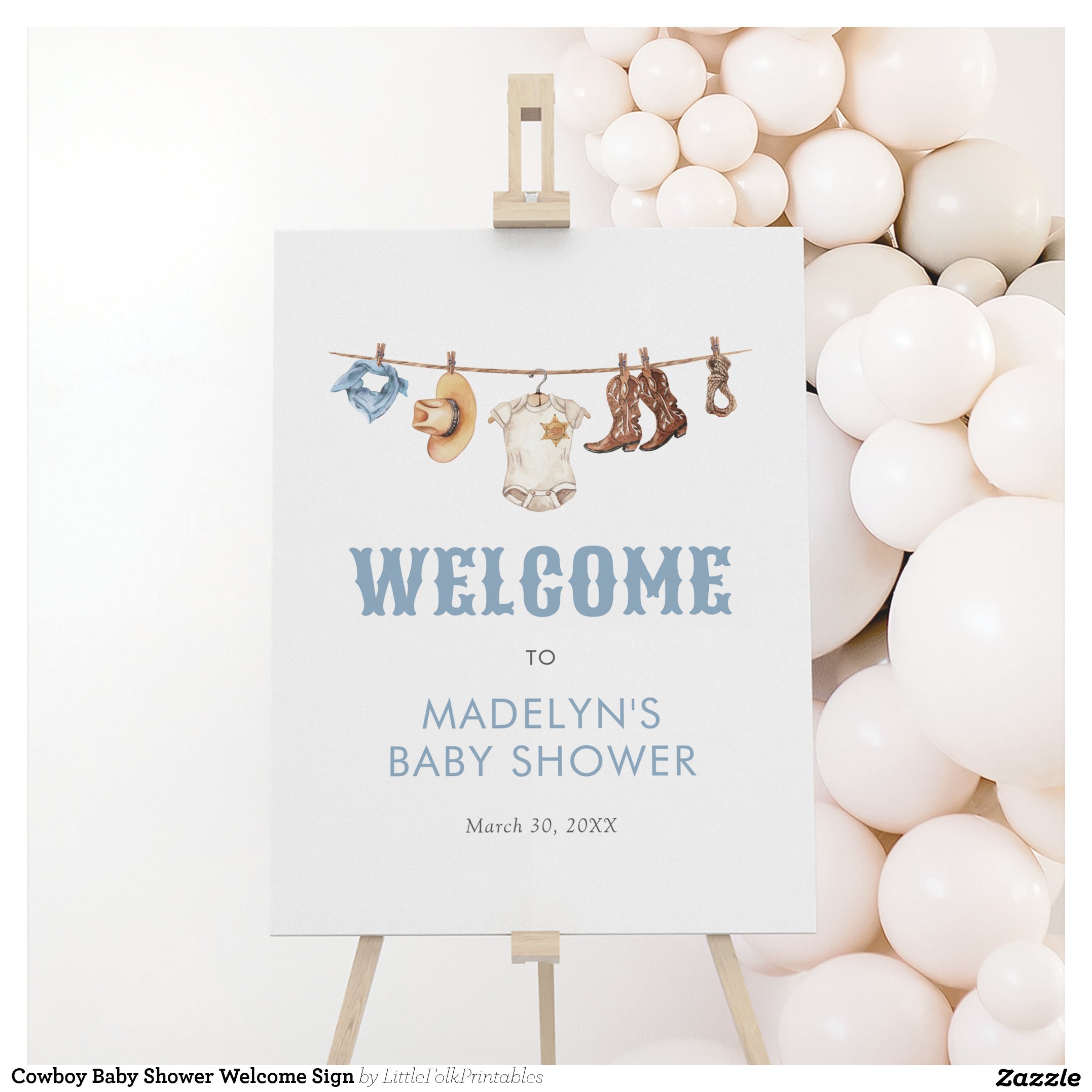 Cowboy Baby Shower Welcome Sign