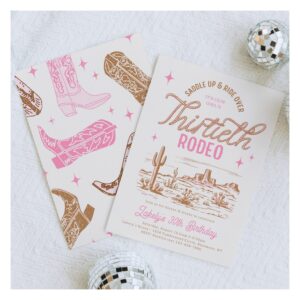 Cowgirl 30th Rodeo Birthday Invitation