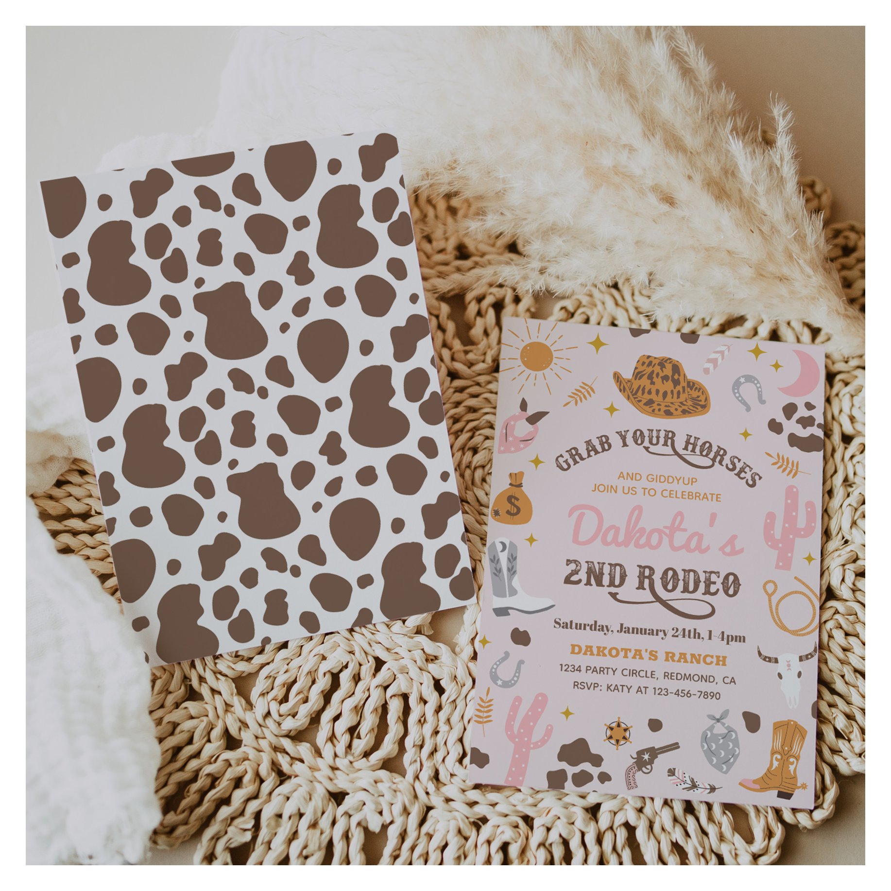 Cowgirl Birthday Invitation 2nd Rodeo Invitation