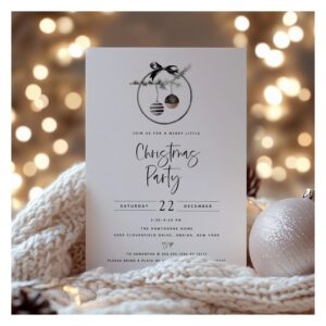 Cozy Nature Wreath Christmas Party Invitation