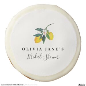 Custom Lemon Bridal Shower Sugar Cookie