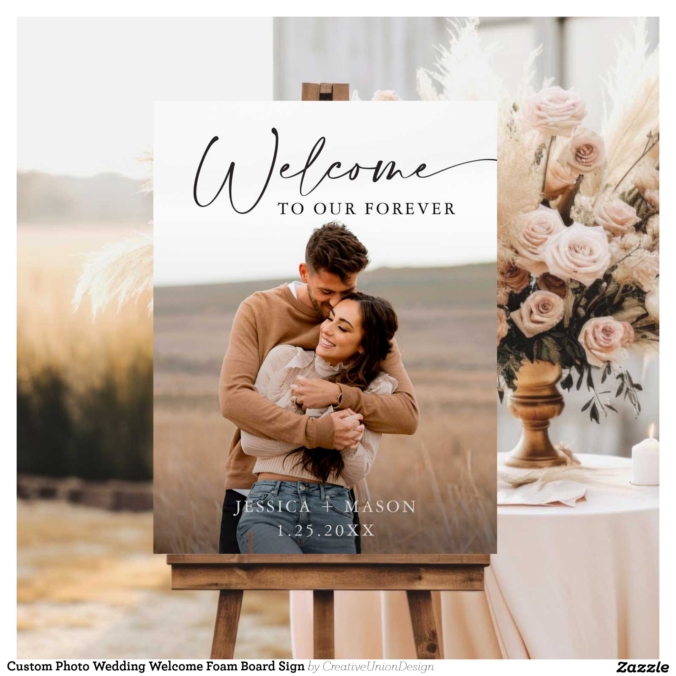 Custom Photo Wedding Welcome Foam Board Sign