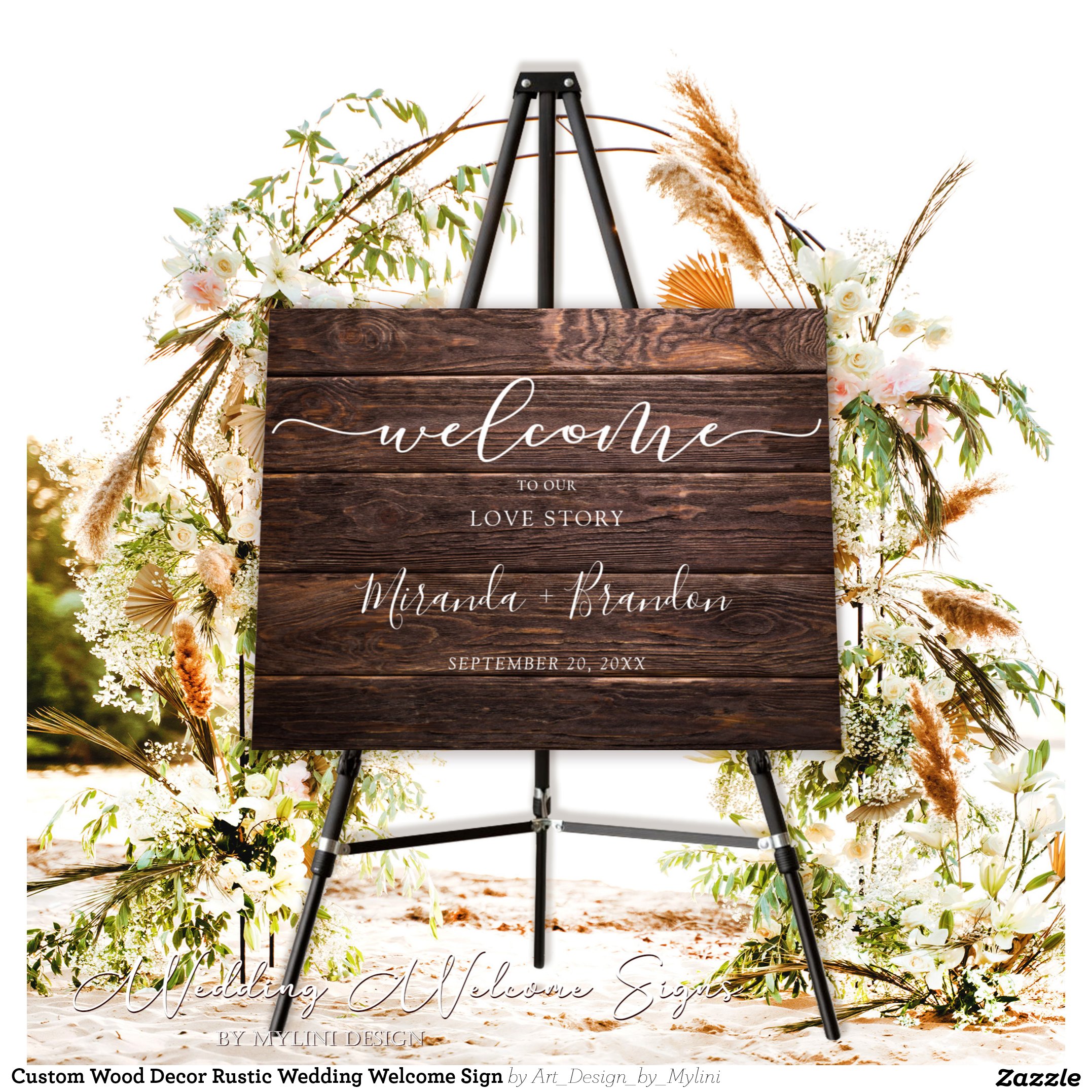Custom Wood Decor Rustic Wedding Welcome Sign