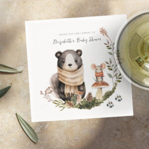 Cute Autumn Woodland   Baby Shower Napkins