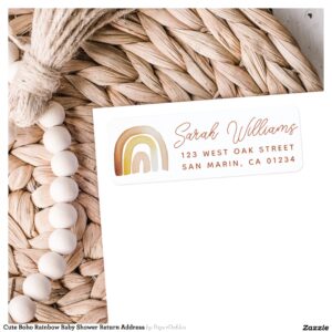 Cute Boho Rainbow Baby Shower Return Address Label