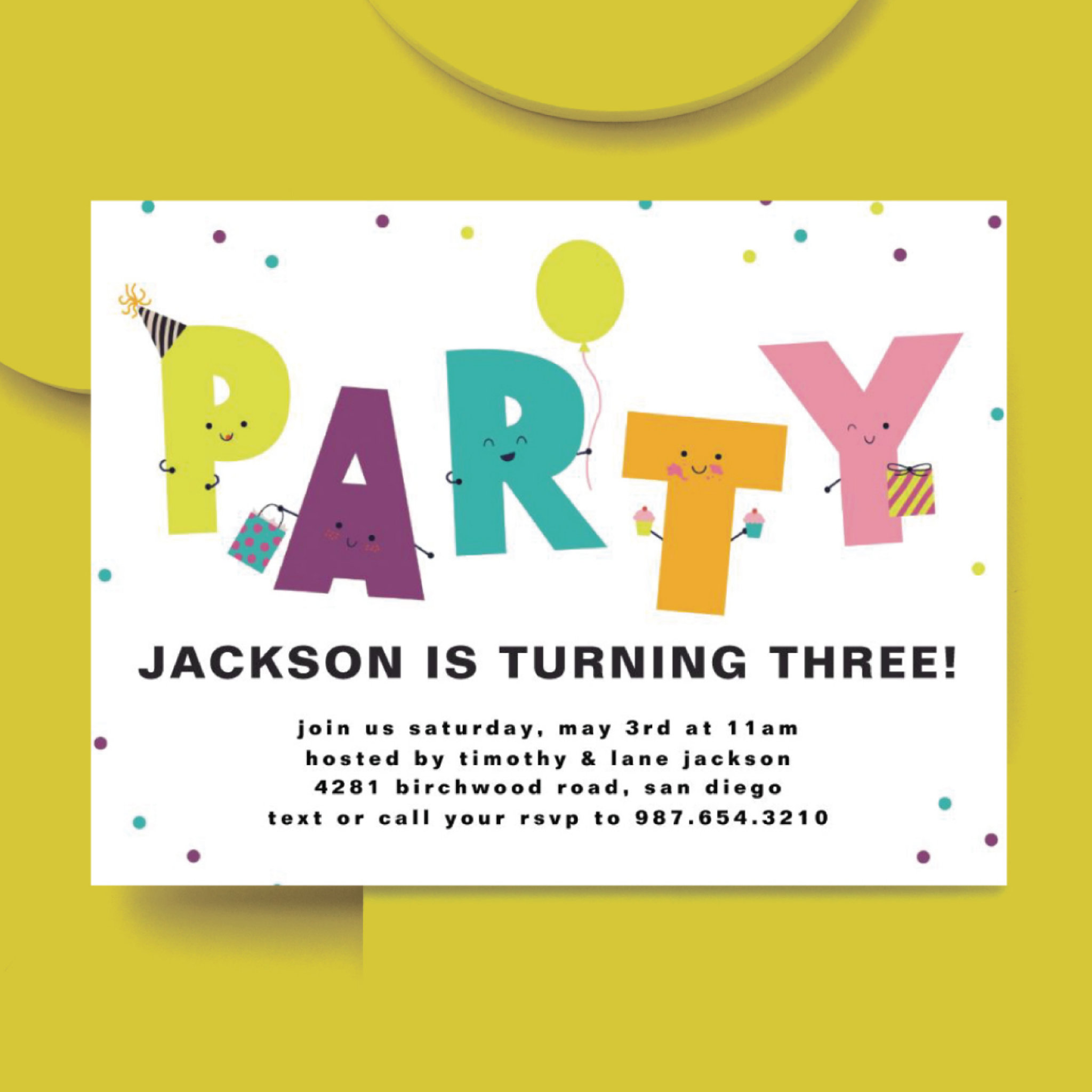 Cute Colorful  Invitation Postcard