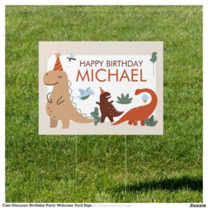 Cute Dinosaur Birthday Party Welcome Yard Sign