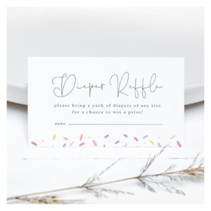 Cute Rainbow Baby Sprinkle Shower Diaper Raffle Enclosure Card