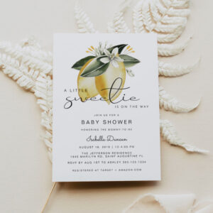 DAHLIA Lemon Citrus Fruit Summer Baby Shower Invitation