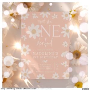 Daisy 1st Birthday Isn't She ONEderful Party Invitation