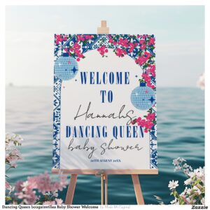 Dancing Queen bougainvillea Baby Shower Welcome Foam Board