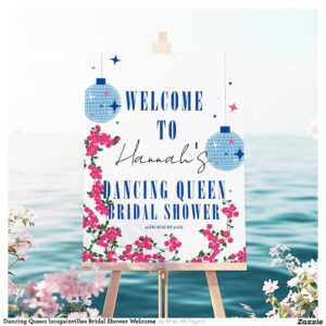 Dancing Queen bougainvillea Bridal Shower Welcome Foam Board