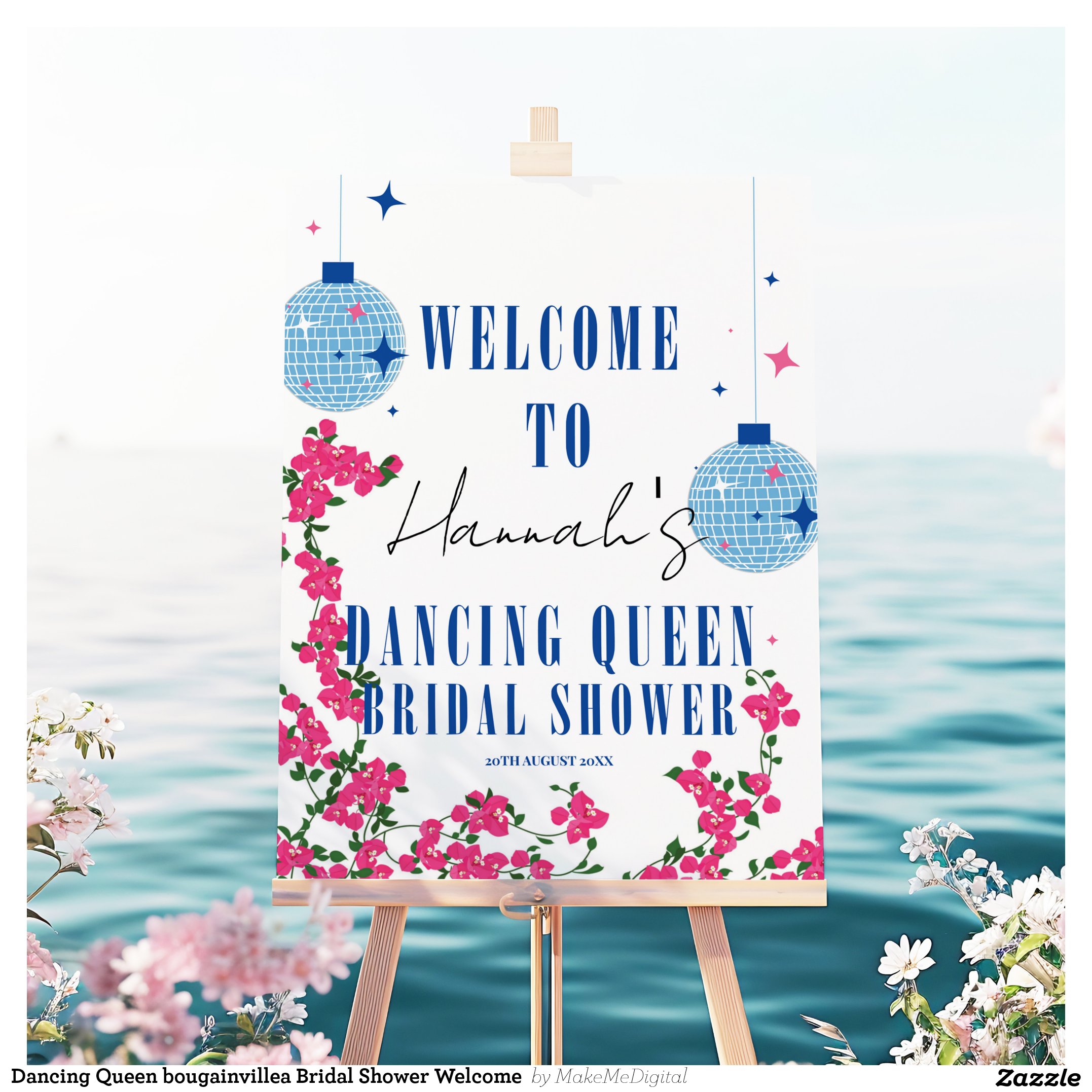 Dancing Queen bougainvillea Bridal Shower Welcome Foam Board