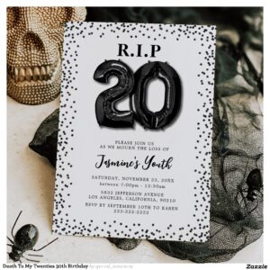 Death To My Twenties 30th Birthday Invitation
