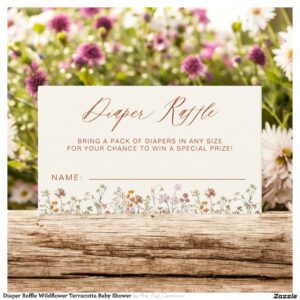 Diaper Raffle Wildflower Terracotta Baby Shower Enclosure Card