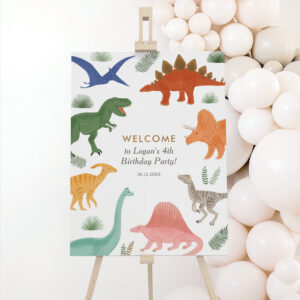 Dinosaur Birthday Party Welcome Sign