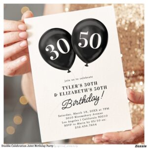 Double Celebration Joint Birthday Party Invitation