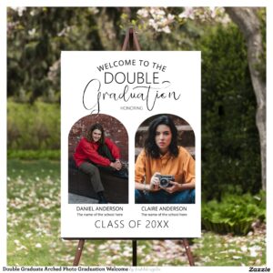 Double Graduate Arched Photo Graduation Welcome Foam Board