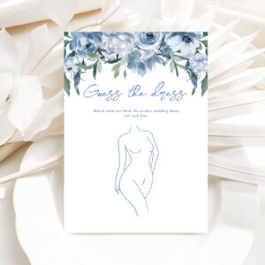 Dusty Blue Guess The Dress Bridal Shower Game