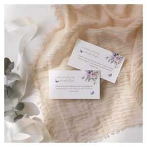 Dusty Mauve Butterfly Recipe Bridal Shower  Enclosure Card