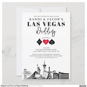 Elegant and Fun Las Vegas Wedding Invitation