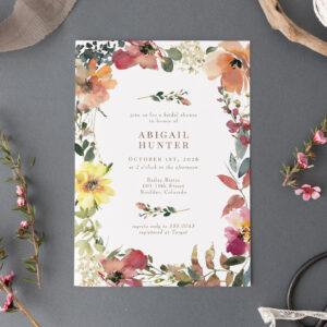 Elegant Boho Wildflower Bridal Shower Invitation