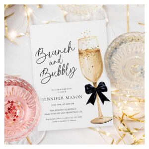 Elegant Brunch and Bubbly Bridal Shower Invitation