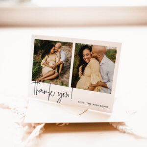 Elegant Calligraphy Baby Shower Thank You Card