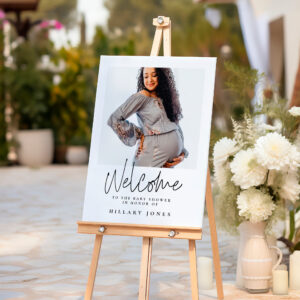Elegant Calligraphy Baby Shower Welcome sign