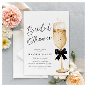Elegant Champagne Bridal Shower Invitation