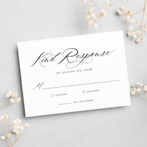 Elegant Chic Calligraphy Wedding RSVP Card
