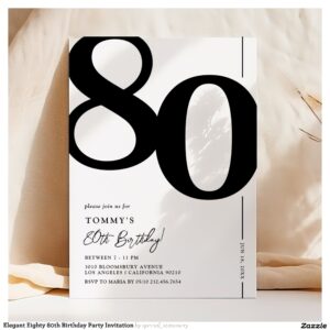 Elegant Eighty 80th Birthday Party Invitation