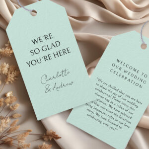 Elegant, minimal, handwriting, light green gift tags