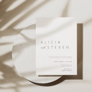 Elegant Minimalist Script Modern Wedding Invitation
