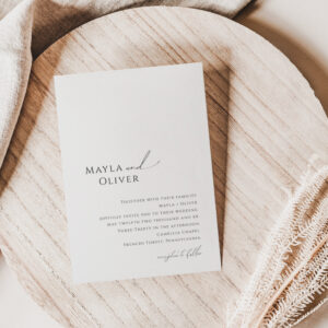 Elegant Minimalist Script Wedding Invitation