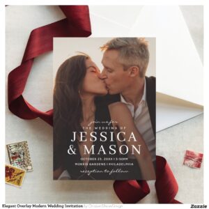 Elegant Overlay Modern Wedding Invitation