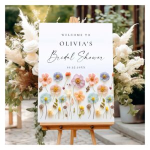 Elegant Pastel Pink Boho Wildflower Bridal Shower Foam Board