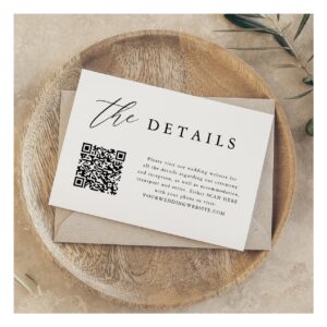 Elegant QR Code Wedding Digital Details Invitation
