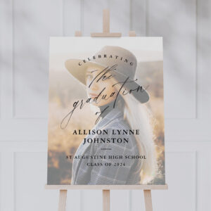 Elegant Script Photo Graduation Welcome Foam Board