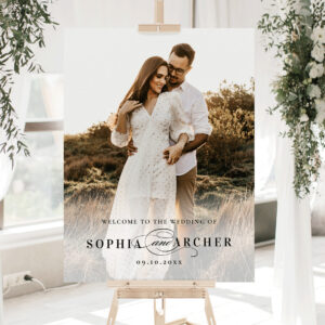 Elegant Script Photo Wedding Welcome Foam Board