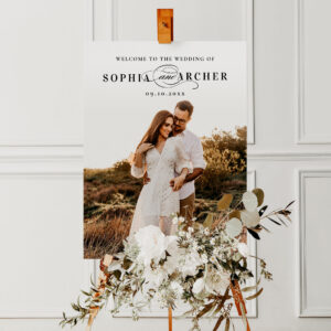 Elegant Script Photo Wedding Welcome Foam Board