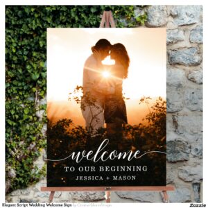 Elegant Script Wedding Welcome Sign