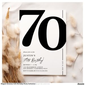 Elegant Seventy 70th Birthday Party Invitation